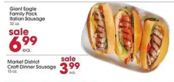 Giant Eagle Giant Eagle Family Pack Italian Sausage offer