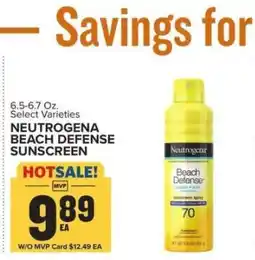 Food Lion NEUTROGENA BEACH DEFENSE SUNSCREEN offer