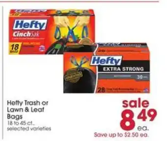 Giant Eagle Hefty Trash or Lawn & Leaf Bags offer