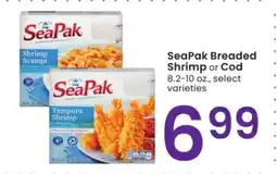 Albertsons SeaPak Breaded Shrimp or Cod - 8.2-10 oz., select varieties offer