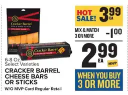 Food Lion Cracker Barrel Cheese Bars or Sticks offer