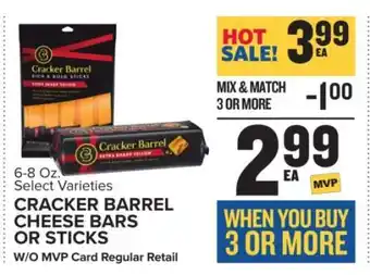 Food Lion Cracker Barrel Cheese Bars or Sticks offer