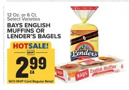 Food Lion Bays English Muffins or Lender’s Bagels offer