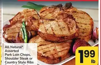 Albertsons All Natural Assorted Pork Loin Chops, Shoulder Steak or Country Style Ribs - Bone-In, Value Pack offer