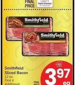 Albertsons Smithfield Sliced Bacon - 12 oz offer