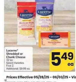 Albertsons Lucerne Shredded or Chunk Cheese - 32 oz. Select Varieties offer