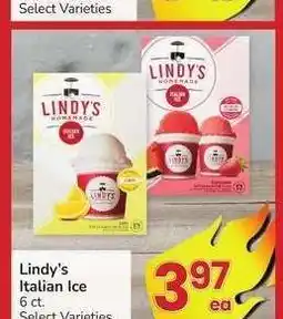 Albertsons Lindy's Italian Ice - 6 ct. Select Varieties offer