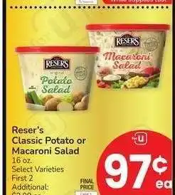 Albertsons Reser's Classic Potato or Macaroni Salad - 16 oz. Select Varieties offer