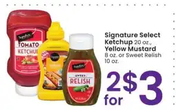 Albertsons Signature Select Ketchup 20 oz., Yellow Mustard 8 oz. or Sweet Relish 10 oz offer