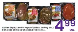 Albertsons Italian Style, Lemon Peppercorn or Smoky BBQ Boneless Skinless Chicken Breasts - 12 oz offer