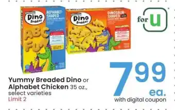 Albertsons Yummy Breaded Dino or Alphabet Chicken - 35 oz., select varieties offer