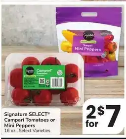 Albertsons Signature SELECT Campari Tomatoes or Mini Peppers - 16 oz., Select Varieties offer