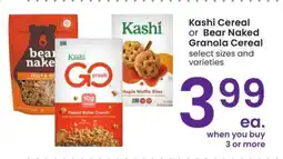 Albertsons Kashi Cereal or Bear Naked Granola Cereal - select sizes and varieties offer