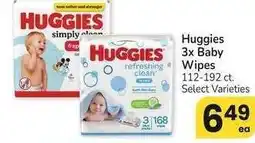 Albertsons Huggies 3x Baby Wipes - 112-192 ct. Select Varieties offer