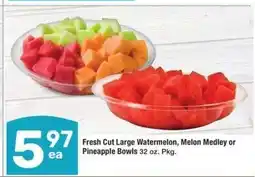 Albertsons Fresh Cut Large Watermelon, Melon Medley or Pineapple Bowls - 32 oz. Pkg offer