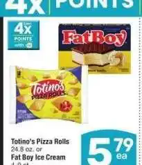 Albertsons Totino's Pizza Rolls 24.8 oz. or Fat Boy Ice Cream 4-9 ct. - Select Varieties offer