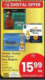 Albertsons Modelo, Corona, Pacifico or New Belgium - 12 pk offer