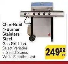Albertsons Char-Broil 4-Burner Stainless Steel Gas Grill - 1 ct. Select Varieties offer