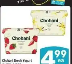 Albertsons Chobani Greek Yogurt - 4 Pack, 5.3 oz., Select Varieties offer