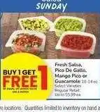 Albertsons Fresh Salsa, Pico De Gallo, Mango Pico or Guacamole - 10-14 oz. Select Varieties offer