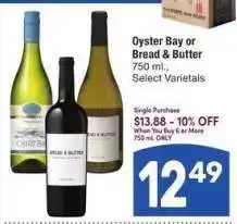 Albertsons Oyster Bay or Bread & Butter - 750 ml., Select varieties Single Purchase $13.88 offer