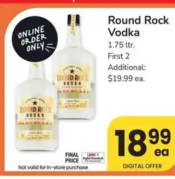 Albertsons Round Rock Vodka - 1.75 ltr offer