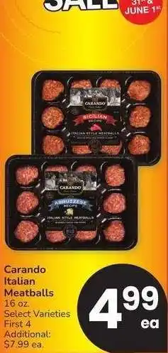 Albertsons Carando Italian Meatballs - 16 oz. Select Varieties offer