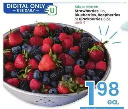 Albertsons Strawberries 1 lb., Blueberries, Raspberries or Blackberries 6 oz. - Mix or Match offer