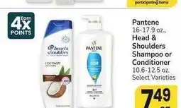 Albertsons Pantene 16-17.9 oz., Head & Shoulders Shampoo or Conditioner 10.6-12.5 oz. - Select Varieties offer
