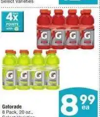 Albertsons Gatorade - 8 Pack, 20 oz., Select Varieties offer