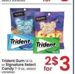 Albertsons Trident Gum 14 ct. or Signature Select Candy 7-9 oz. - select varieties offer