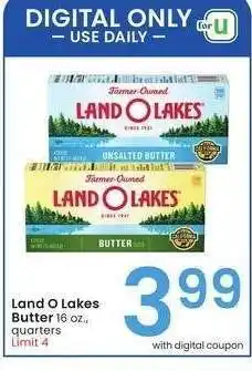 Albertsons Land O Lakes Butter - 16 oz., quarters offer
