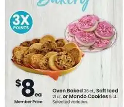 Albertsons Oven Baked 36 ct., Soft Iced 21 ct. or Mondo Cookies 5 ct. - Selected varieties offer