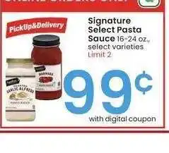 Albertsons Signature Select Pasta Sauce - 16-24 oz., select varieties offer