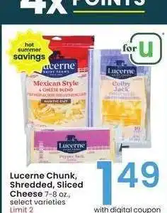 Albertsons Lucerne Chunk, Shredded, Sliced Cheese - 7-8 oz., select varieties offer