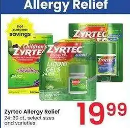 Albertsons Zyrtec Allergy Relief - 24-30 ct., select sizes and varieties offer