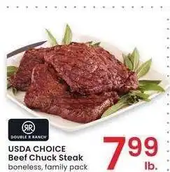 Albertsons USDA CHOICE Beef Chuck Steak - boneless, family pack offer