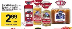Albertsons Franz Big Bread 22.5 oz., Bagels 5 ct., English Muffins 6 ct. or Buns 8 ct. - Selected varieties offer