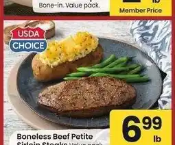 Albertsons Boneless Beef Petite Sirloin Steaks - Value pack offer