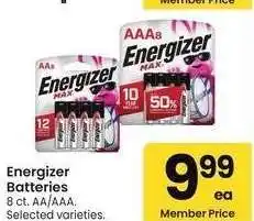 Albertsons Energizer Batteries - 8 ct. AA/AAA. Selected varieties offer