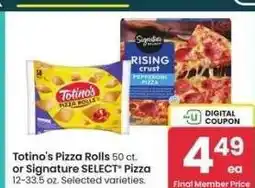 Albertsons Totino's Pizza Rolls 50 ct. or Signature SELECT Pizza 12-33.5 oz. - Selected varieties offer