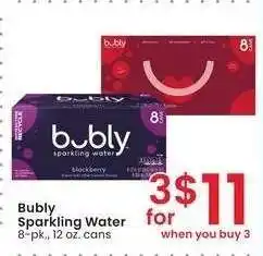Albertsons Bubly Sparkling Water - 8 - pk., 12 oz. cans offer
