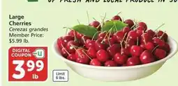 Albertsons Large Cherries - Member Price: $5.99 lb offer