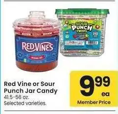 Albertsons Red Vine or Sour Punch Jar Candy - 41.5-56 oz. Selected varieties offer