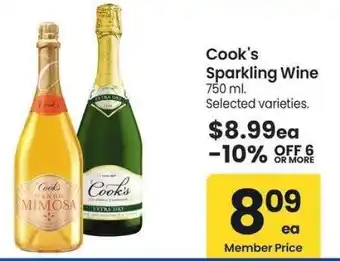 Albertsons Cook's Sparkling Wine - 750 ml. Selected varieties offer