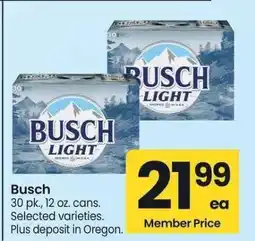 Albertsons Busch - 30 pk., 12 oz. cans. Selected varieties offer