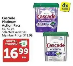 Albertsons Cascade Platinum Action Pacs - 47, 59 ct. Selected varieties Member Price: $19.99 offer