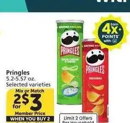 Albertsons Pringles - 5.2-5.57 oz. Selected varieties Mix or Match Single Price: $2.99 offer
