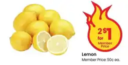 Albertsons Lemon - Member Price: 50¢ ea offer
