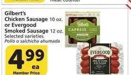 Albertsons Gilbert's Chicken Sausage 10 oz. or Evergood Smoked Sausage 12 oz. - Selected varieties offer